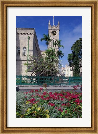 Framed Government House, Bridgetown, Barbados, Caribbean Print
