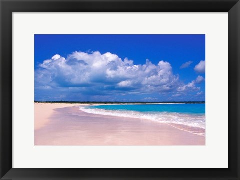 Framed Pink Sand Beach, Harbour Island, Bahamas Print