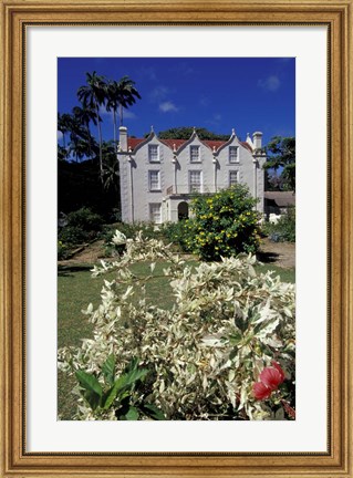 Framed St Nicholas Abbey, St Peter Parish, Barbados, Caribbean Print