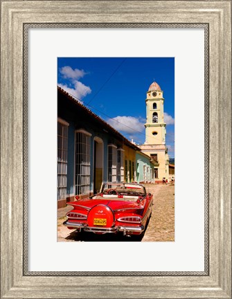 Framed Old worn 1958 Classic Chevy, Trinidad, Cuba Print