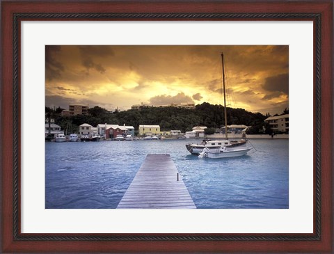 Framed View of Flatts Village, Bermuda, Caribbean Print