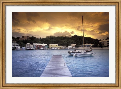 Framed View of Flatts Village, Bermuda, Caribbean Print