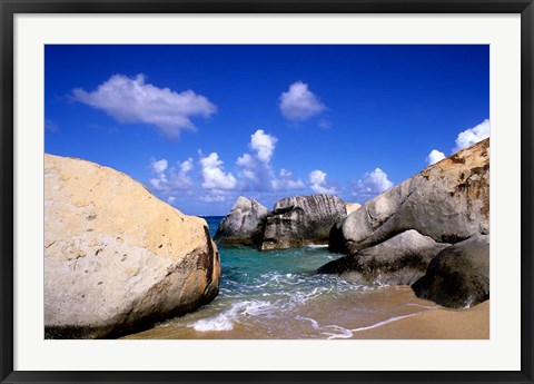 Framed Boulders, Beach, Virgin Gorda, British Virgin Islands Print
