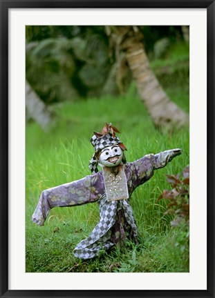 Framed Village Scarecrow, Rice Fields, near Tegallalan, Bali, Indonesia Print