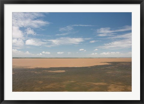 Framed Meeting of the waters at Santarem, Amazon, Brazil Print