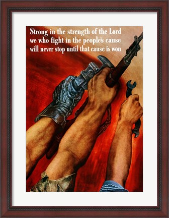 Framed Hands with Tools and Guns Print