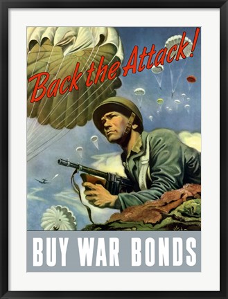 Framed Back the Attack!  Buy War Bonds Print