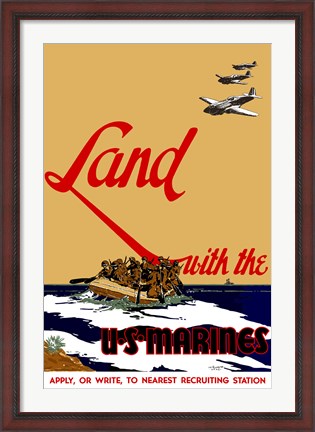 Framed Land with the U.S.  Marines Print
