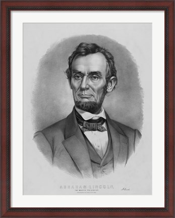 Framed Vintage Abraham Lincoln (black &amp; white) Print