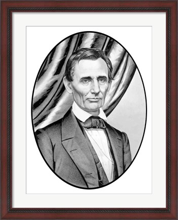Framed Digitally Restored Vector Portrait of Abe Lincoln Print