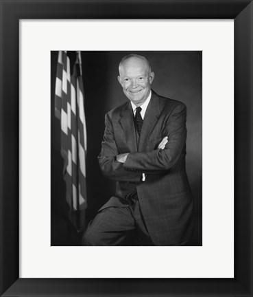 Framed Portrait of President Dwight D Eisenhower Print