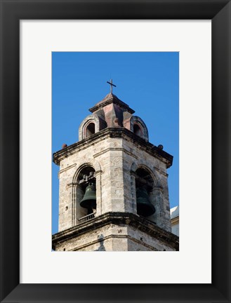 Framed Havana, Cuba Steeple of church in downtowns San Francisco Plaza Print