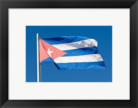 Framed National Cuban Flag, Cuba Print