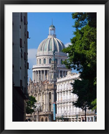 Framed Capitol building, Havana, UNESCO World Heritage site, Cuba Print