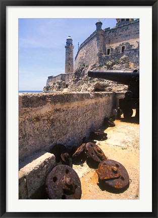 Framed Thick Stone Walls, El Morro Fortress, La Havana, Cuba Print