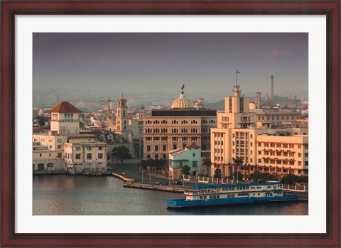 Framed Cuba, Havana, Buildings along Havana Bay Print