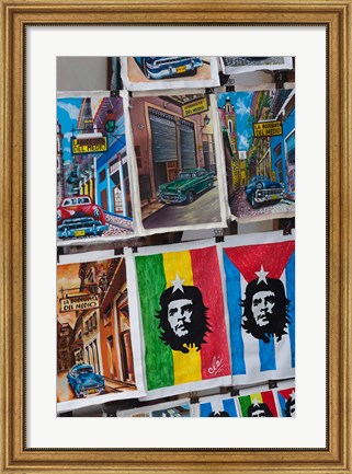 Framed Cuba, Havana, Craft market souvenirs Print