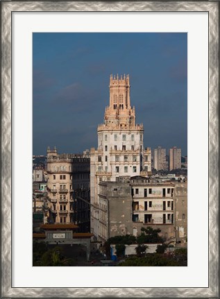 Framed Cuba, Havana, Etecsa telecommunications building Print