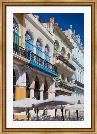 Framed Cuba, Havana, Plaza Vieja, renovated buildings Print