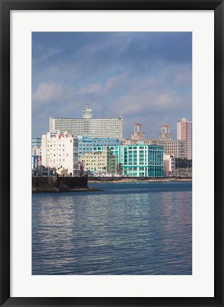 Framed Cuba, Havana, Vedado, Buildings along the Malecon Print