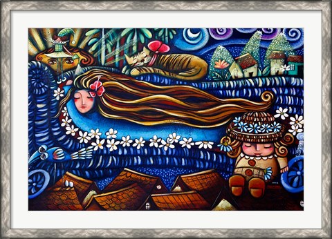 Framed Central America, Cuba, Caibarien Painting by Mayelin Perez Noa Print