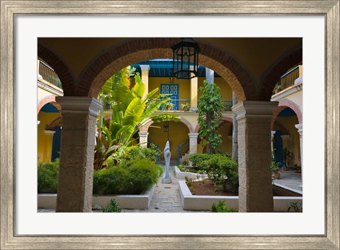 Framed Courtyard building, historic center, Havana, UNESCO World Heritage site, Cuba Print