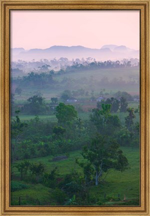 Framed Limestone hill, farmland, Vinales Valley, UNESCO World Heritage site, Cuba Print