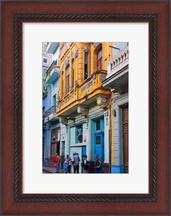 Framed Old house in the historic center, Havana, UNESCO World Heritage site, Cuba Print