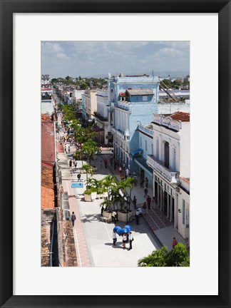 Framed Cuba, Cienfuegos, Avenida 54, pedestrian street Print
