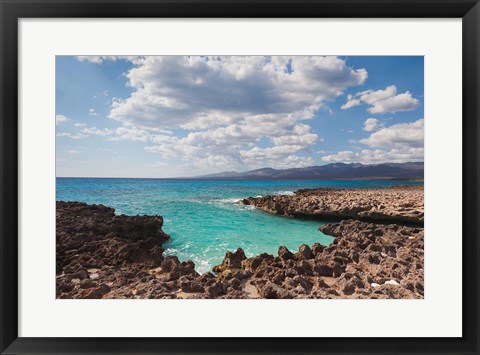 Framed Cuba, Trinidad, Playa Ancon beach, ocean cove Print