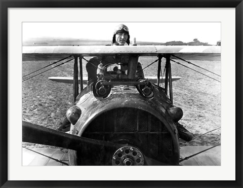 Framed World War One pilot, Eddie Rickenbacker Print