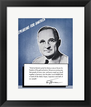 Framed Speaking for America - Harry Truman Print