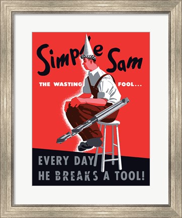 Framed Simple Sam the Wasting Fool Print