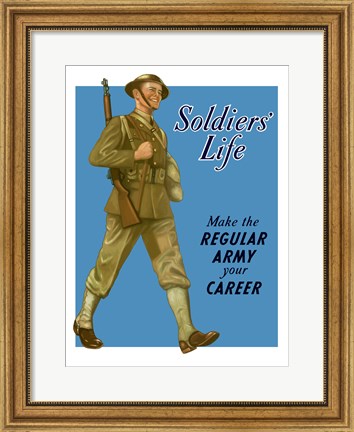 Framed Soldiers&#39; Life Print