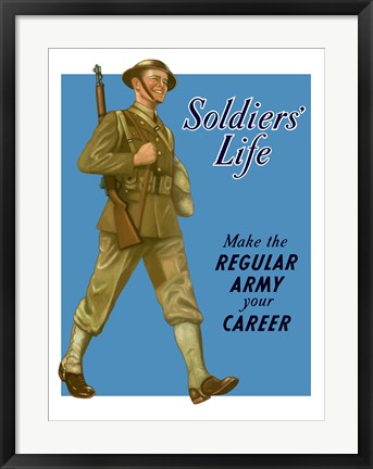 Framed Soldiers&#39; Life Print