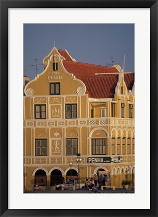 Framed Penha and Sons Building, Willemstad, Curacao, Caribbean Print