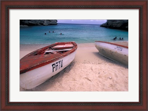 Framed Playa Lagun, Curacao, Caribbean Print