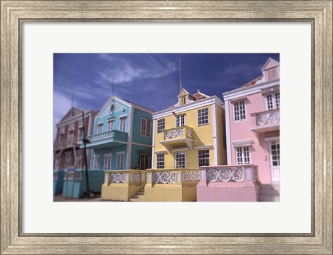 Framed Caribbean architecture, Willemstad, Curacao Print