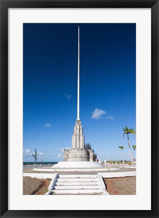 Framed Cuba, Cardenas, Flagpole Monument Print