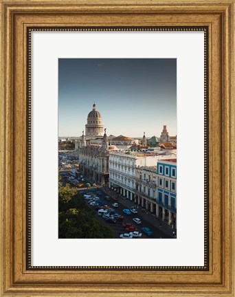 Framed Cuba, Havana, Capitol Building, Parque Central Print