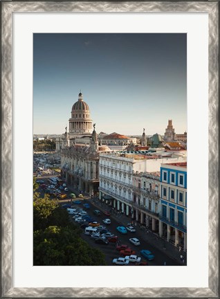 Framed Cuba, Havana, Capitol Building, Parque Central Print
