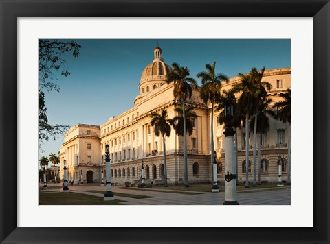 Framed Cuba, Havana, Capitol Building, sunset Print