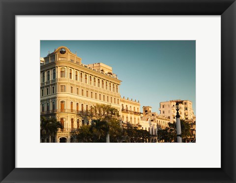 Framed Cuba, Havana, Havana Vieja, Hotel Saratoga, sunset Print