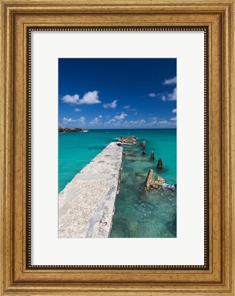 Framed Cuba, Havana, Playas del Este, Playa Jibacoa, pier Print