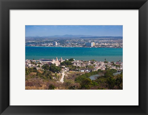Framed Cuba, Matanzas, City and Bahia de Matanzas Bay Print