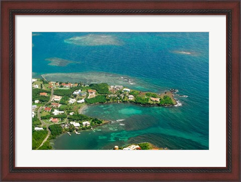 Framed Grenada, City of St George and the beach Print