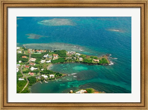Framed Grenada, City of St George and the beach Print