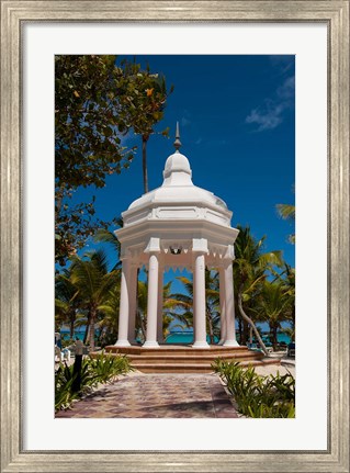 Framed Wedding gazebo, Riu Palace, Bavaro Beach, Higuey, Punta Cana, Dominican Republic Print