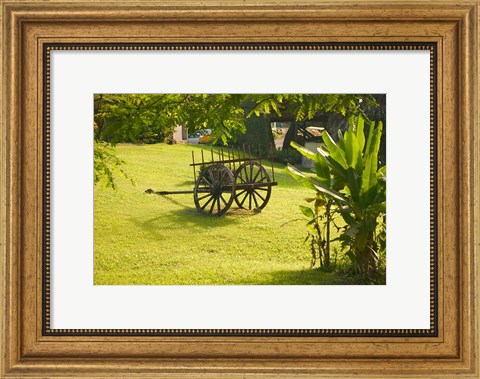 Framed Domaine de Severin Rum Distillery, and Sugar Cane Cart, Guadaloupe, Caribbean Print