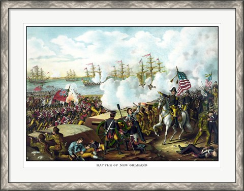 Framed Battle of New Orleans, 1812 Print